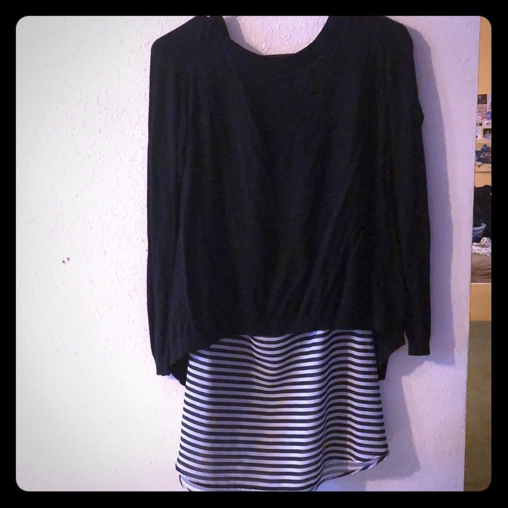 Attached sweater tank combo shirt